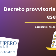 Decreto provvisoriamente esecutivo – copertina Decreto provvisoriamente esecutivo - copertina