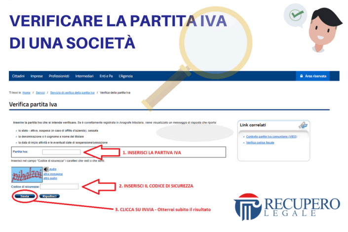 Verificare la partita IVA di una società
