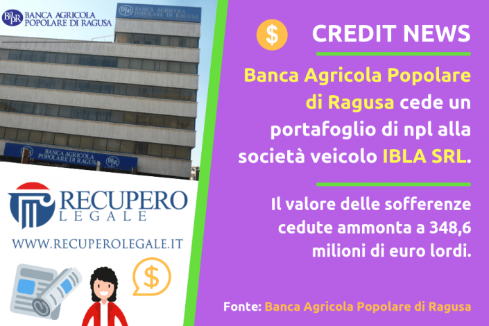 Cessione Banca Agricola Popolare di Ragusa